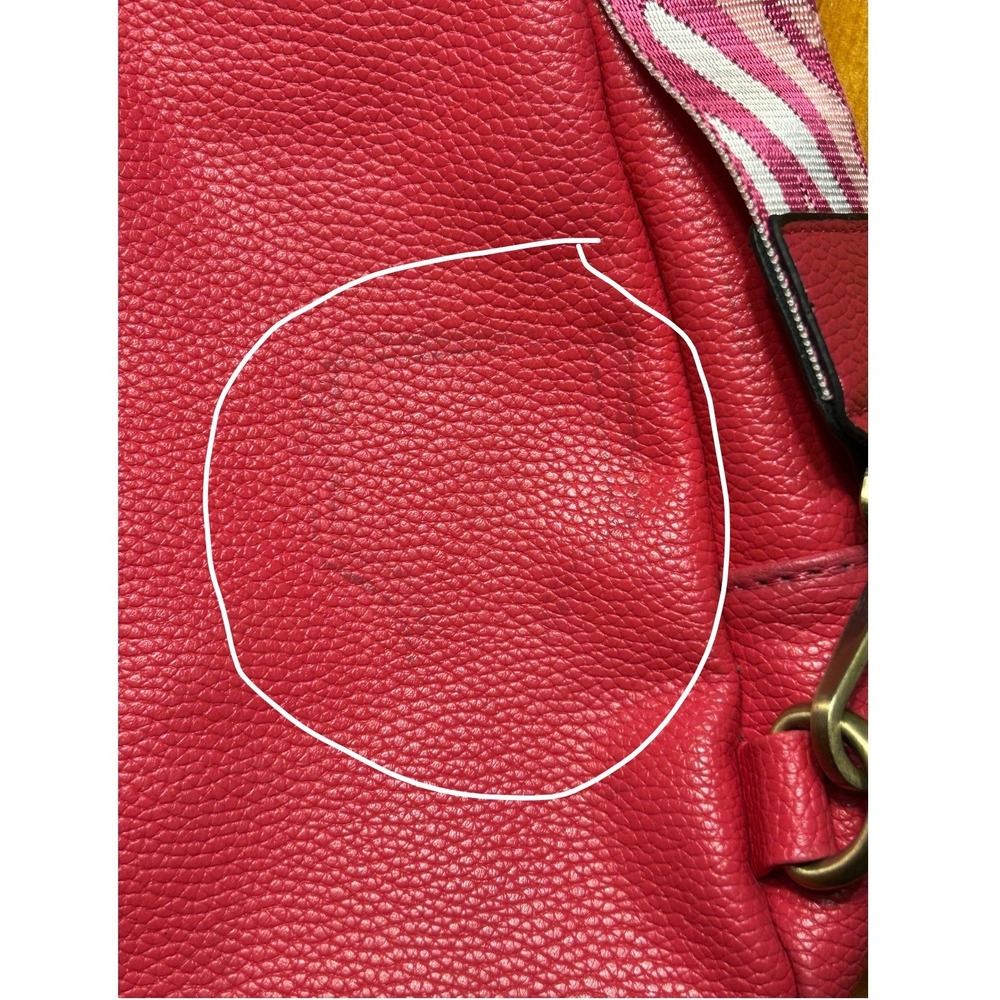 Pink Pebbled Vegan Leather Sling Bag Zebra Guitar Strap Crossbody Backpack Y2K - Picture 6 of 13